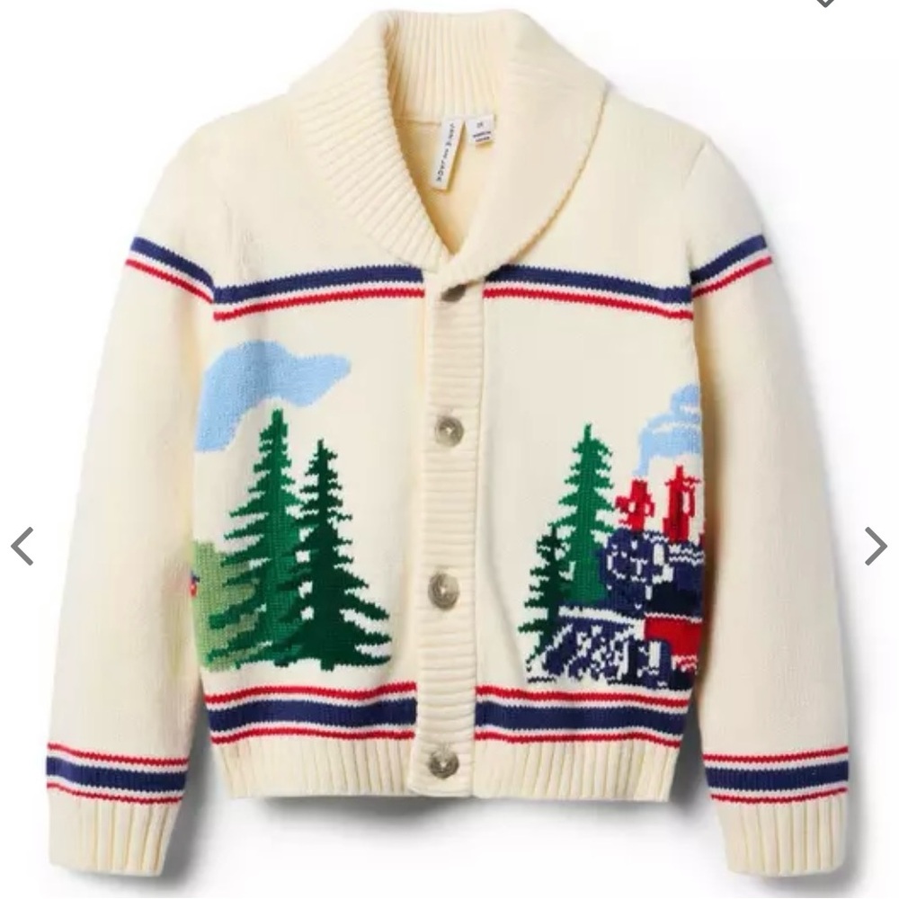 NWT- Janie and Jack The Cozy Train Cardigan (sold out)